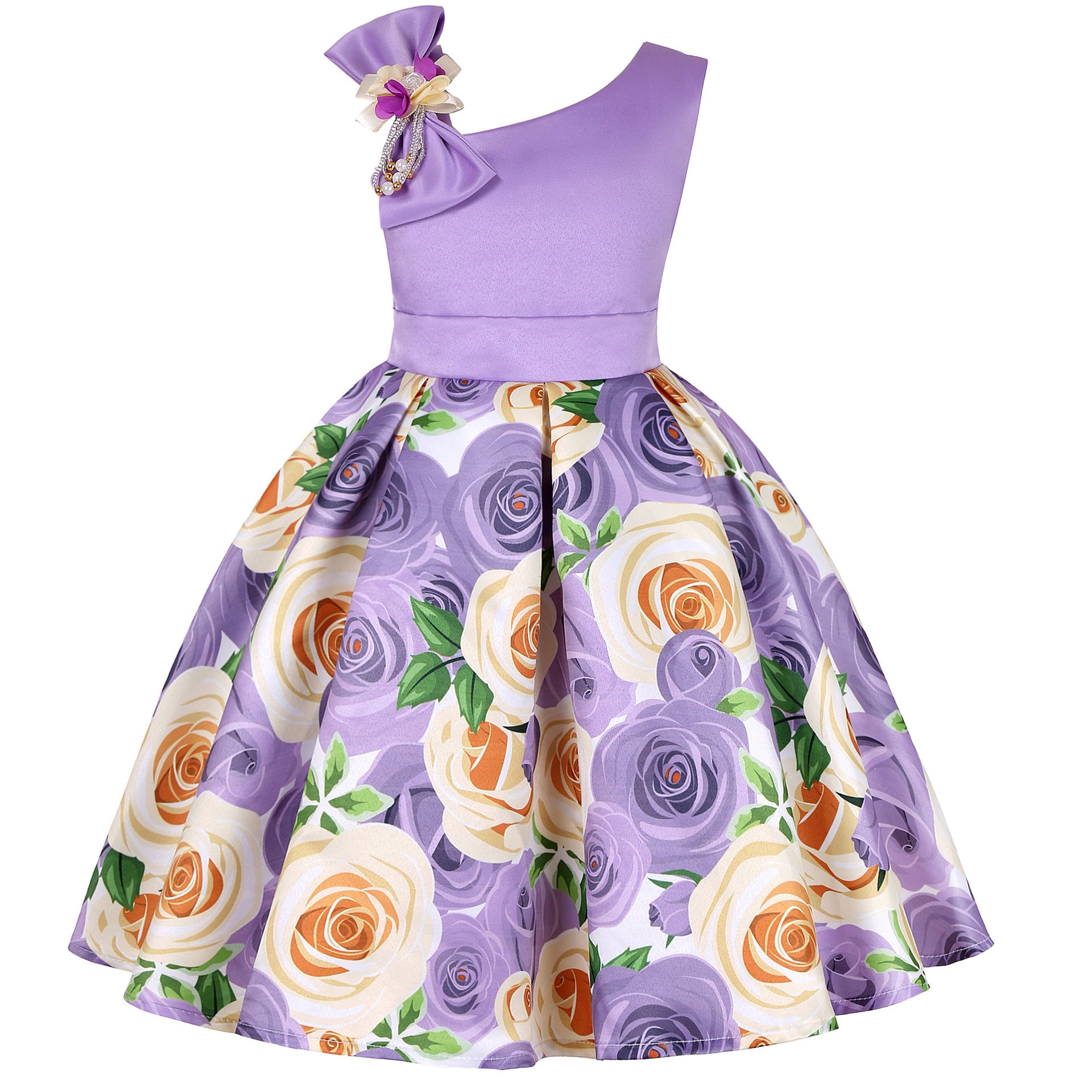 Girls Princess Dresses Digital Print Children's Dresses