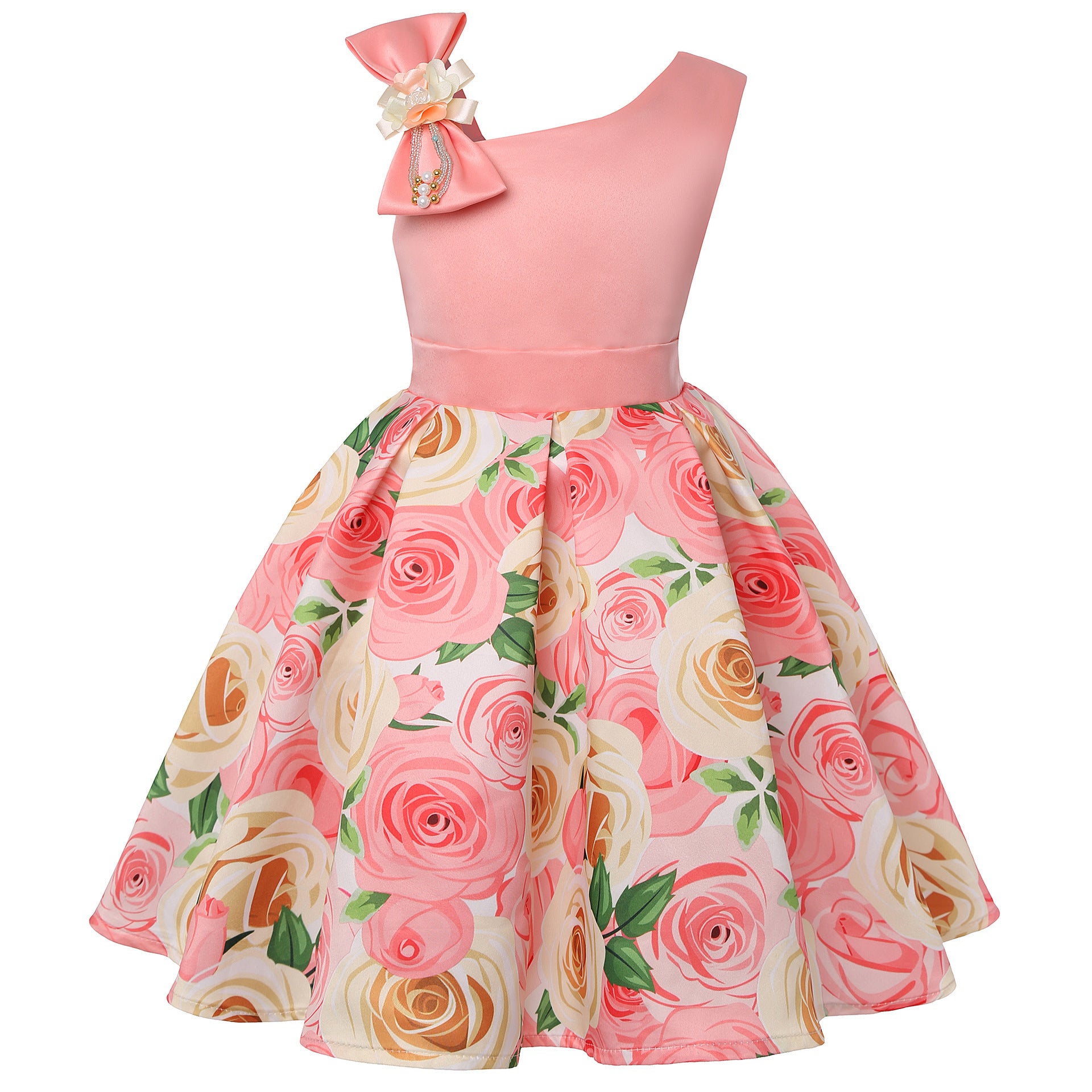 Girls Princess Dresses Digital Print Children's Dresses