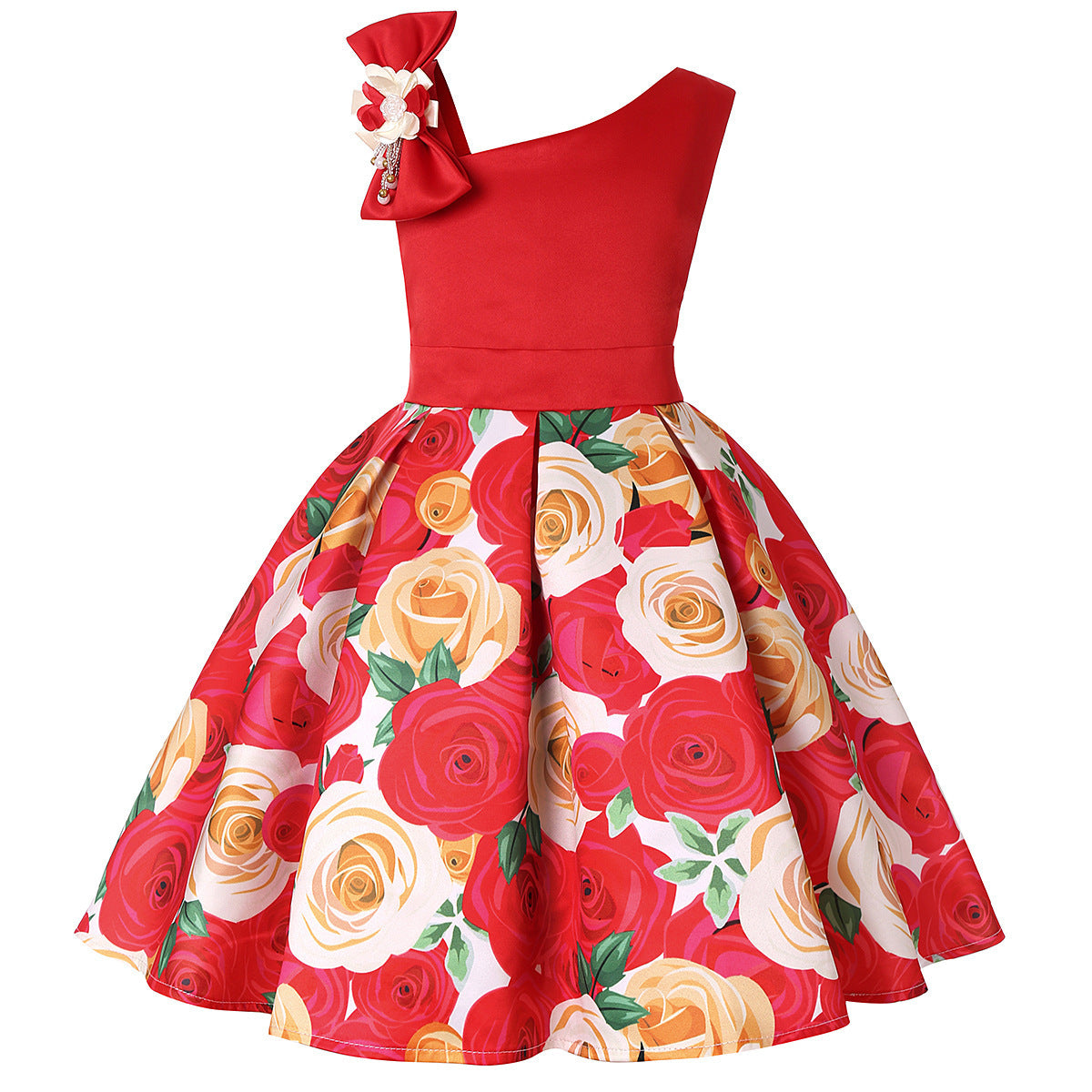 Girls Princess Dresses Digital Print Children's Dresses