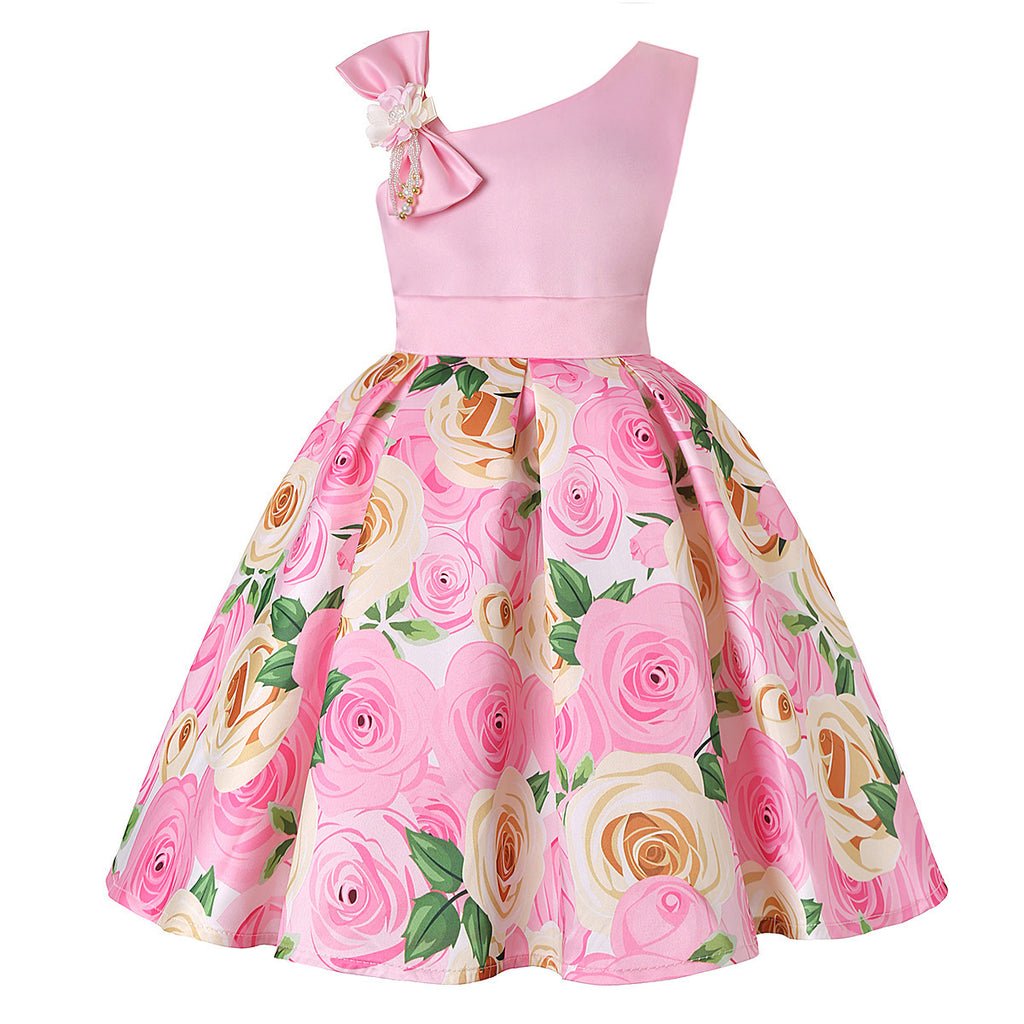 Girls Princess Dresses Digital Print Children's Dresses