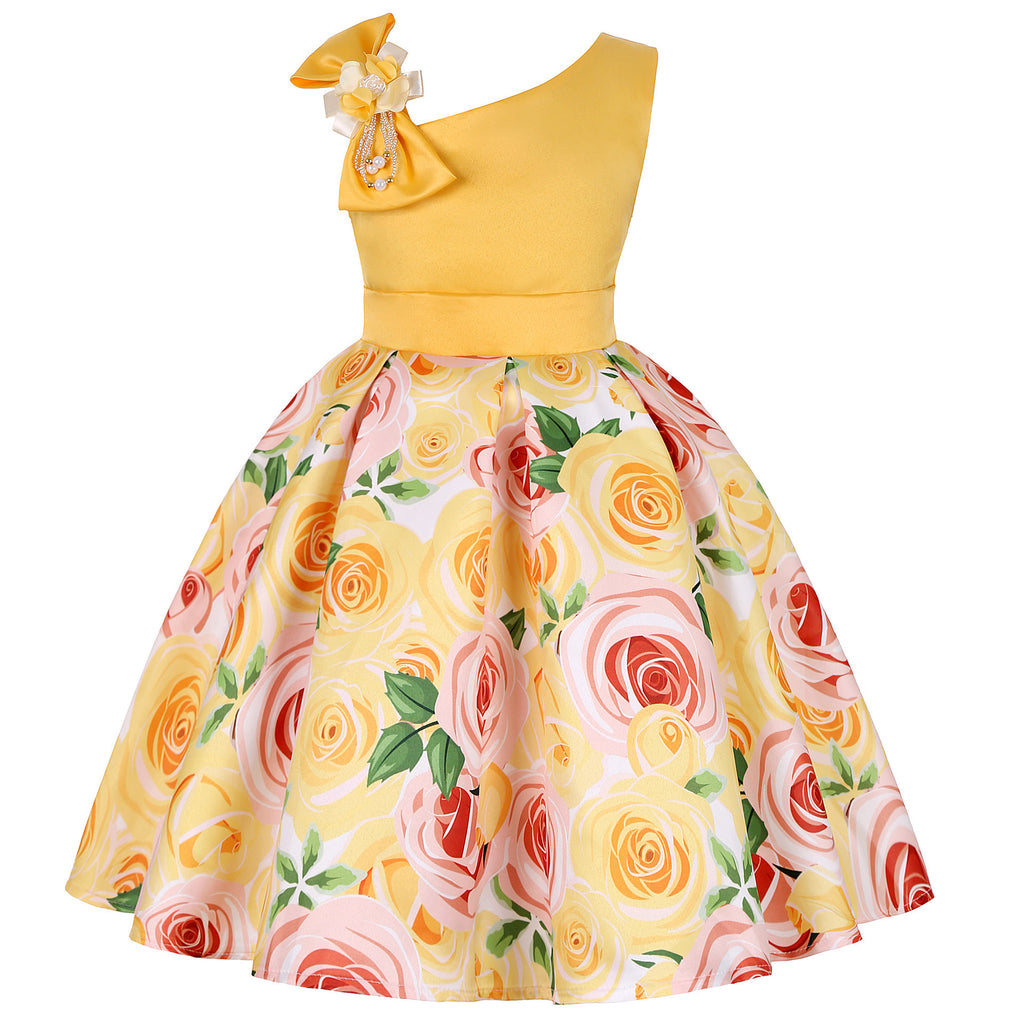 Girls Princess Dresses Digital Print Children's Dresses