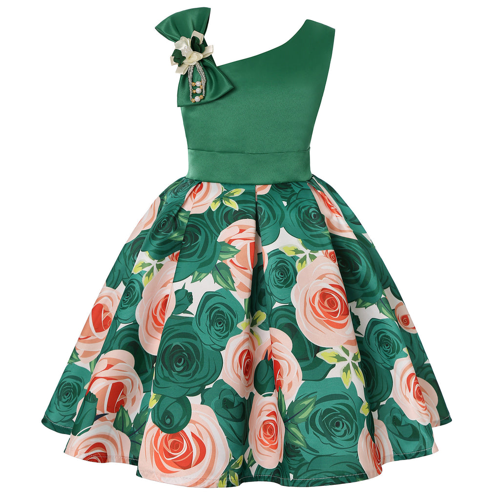 Girls Princess Dresses Digital Print Children's Dresses