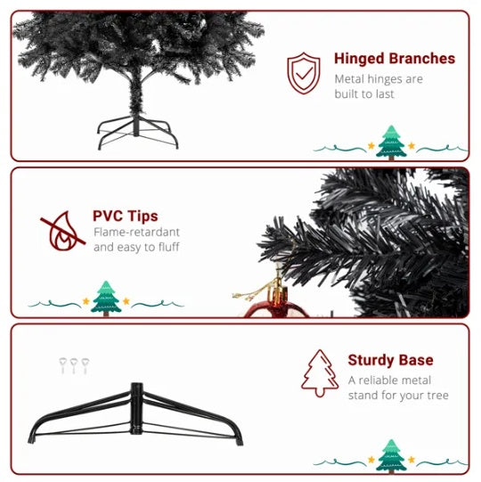 7ft 1500 PVC Branch Christmas Tree Black