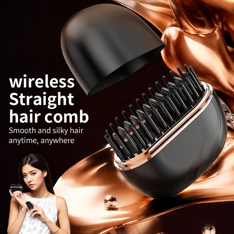 Mini wireless portable straight hair comb