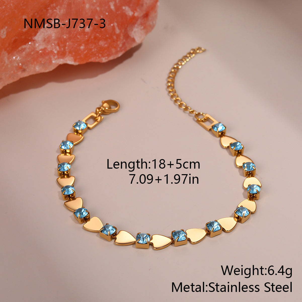Temperamental Bracelet Color Zircon Non-fading High-grade Sense Ornament