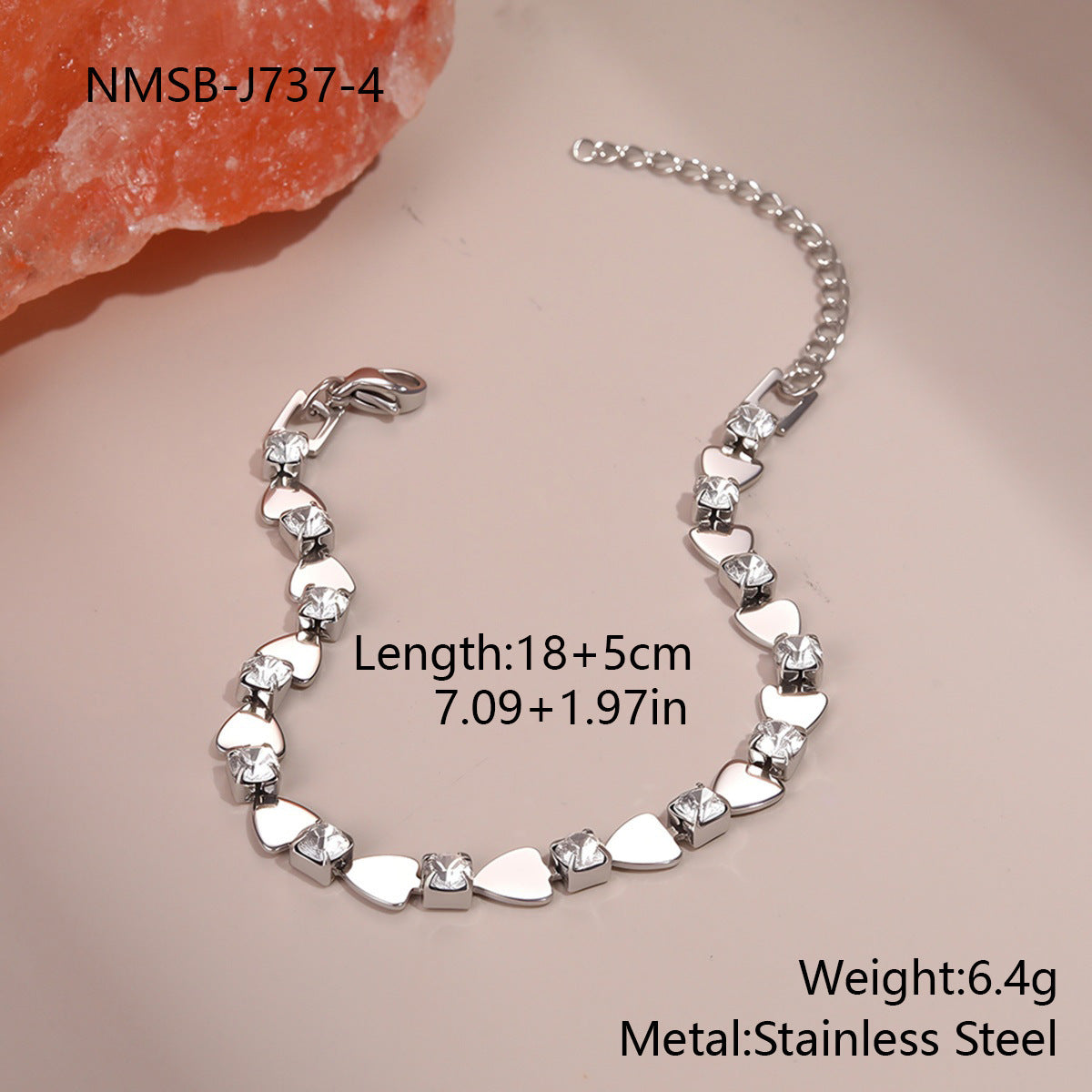Temperamental Bracelet Color Zircon Non-fading High-grade Sense Ornament