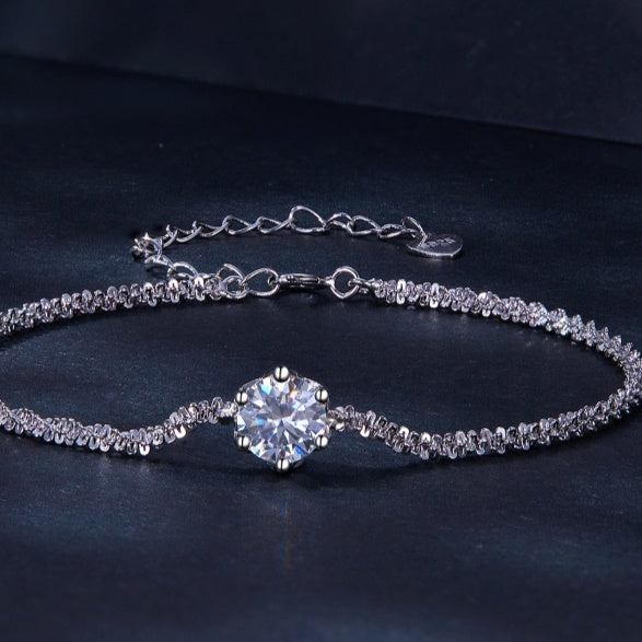 Six-claw 1 Karat-inch Diamond Bracelet Birthday Gift