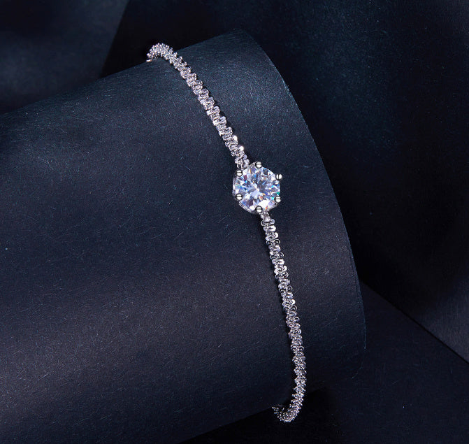 Six-claw 1 Karat-inch Diamond Bracelet Birthday Gift