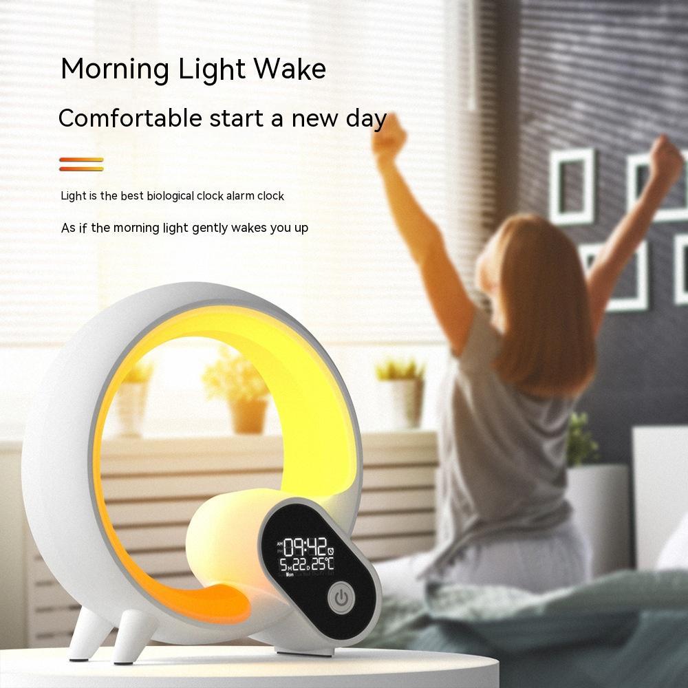 Q Light Analog Sunrise Digital Display Alarm Clock Bluetooth Audio Intelligent Wake-up
