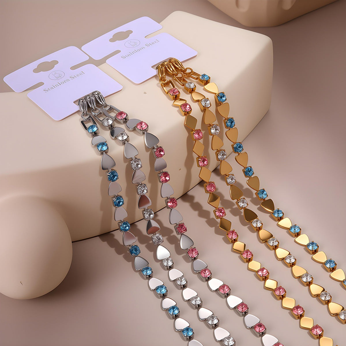 Temperamental Bracelet Color Zircon Non-fading High-grade Sense Ornament