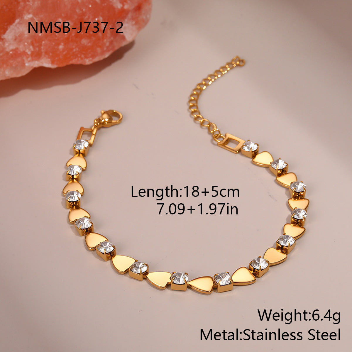 Temperamental Bracelet Color Zircon Non-fading High-grade Sense Ornament