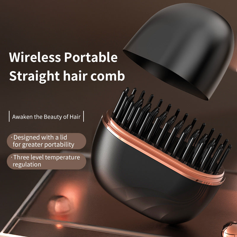 Mini wireless portable straight hair comb