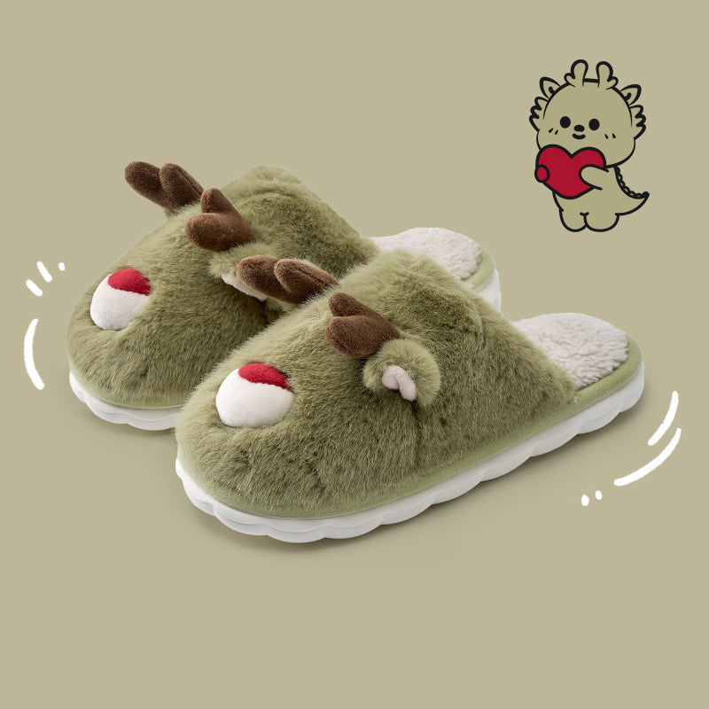 Christmas raindeer cotton slippers