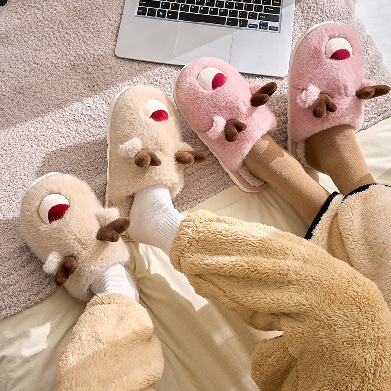 Christmas raindeer cotton slippers