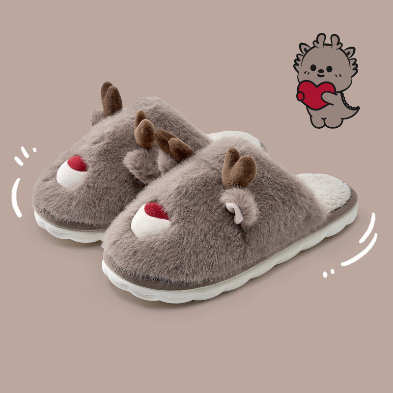 Christmas raindeer cotton slippers