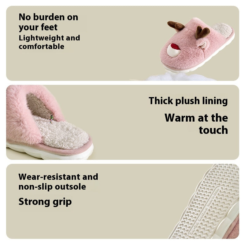 Christmas raindeer cotton slippers